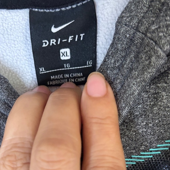 Nike Charcoal Sweatshirt with Aqua Swoosh - Picture 2 of 5